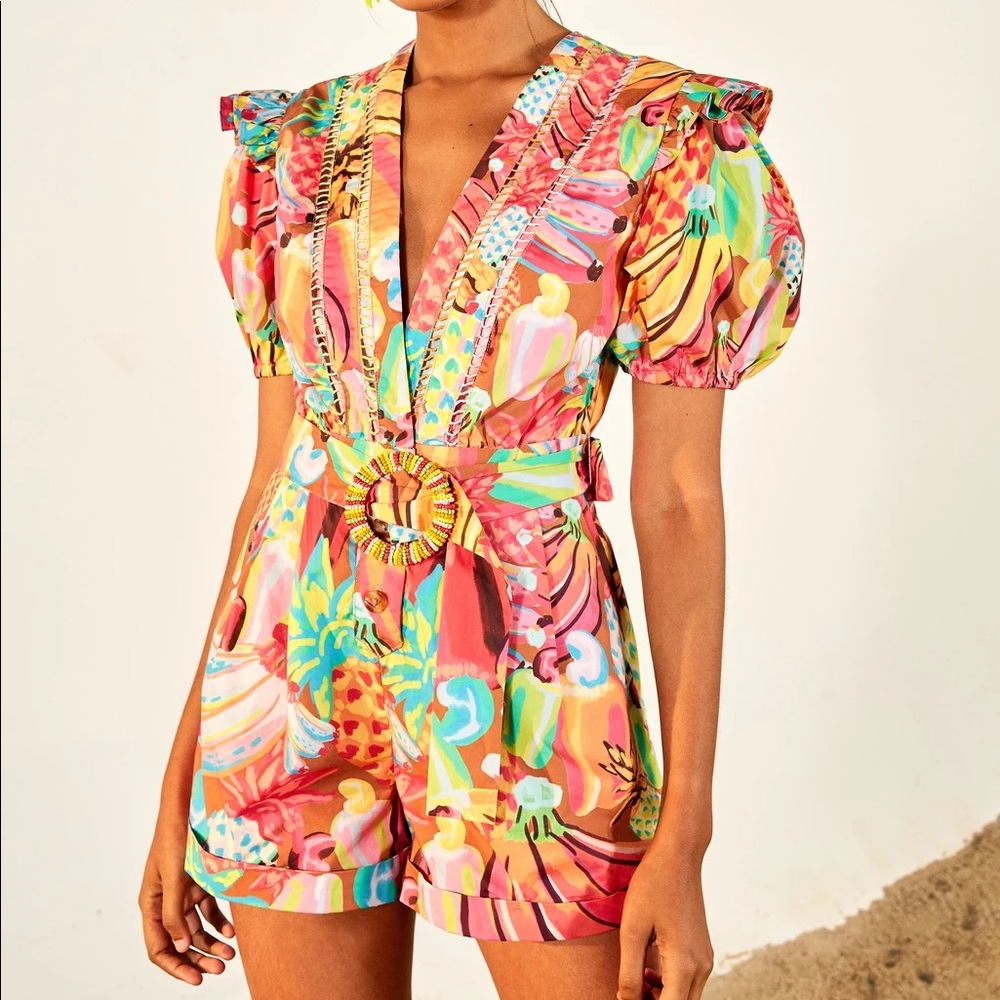 Farm Rio Fruit Salad Romper M